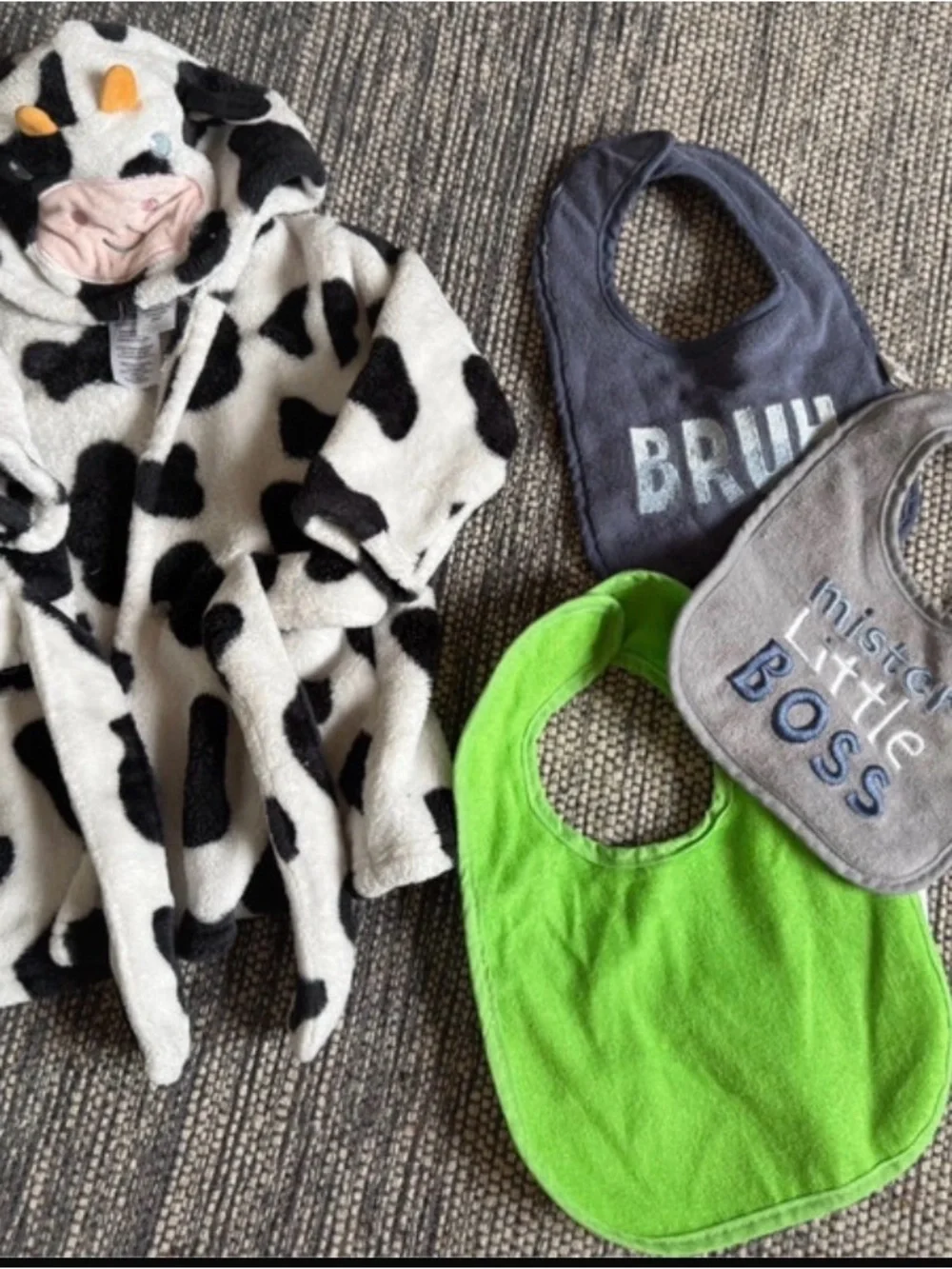 Magic Baby Bib Trio in Bright Green, Gray & Charcoal